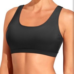 Tempt Me (Amazon) Sports Bra Bikini Top Push Up Scoop Neck Large BNWT black